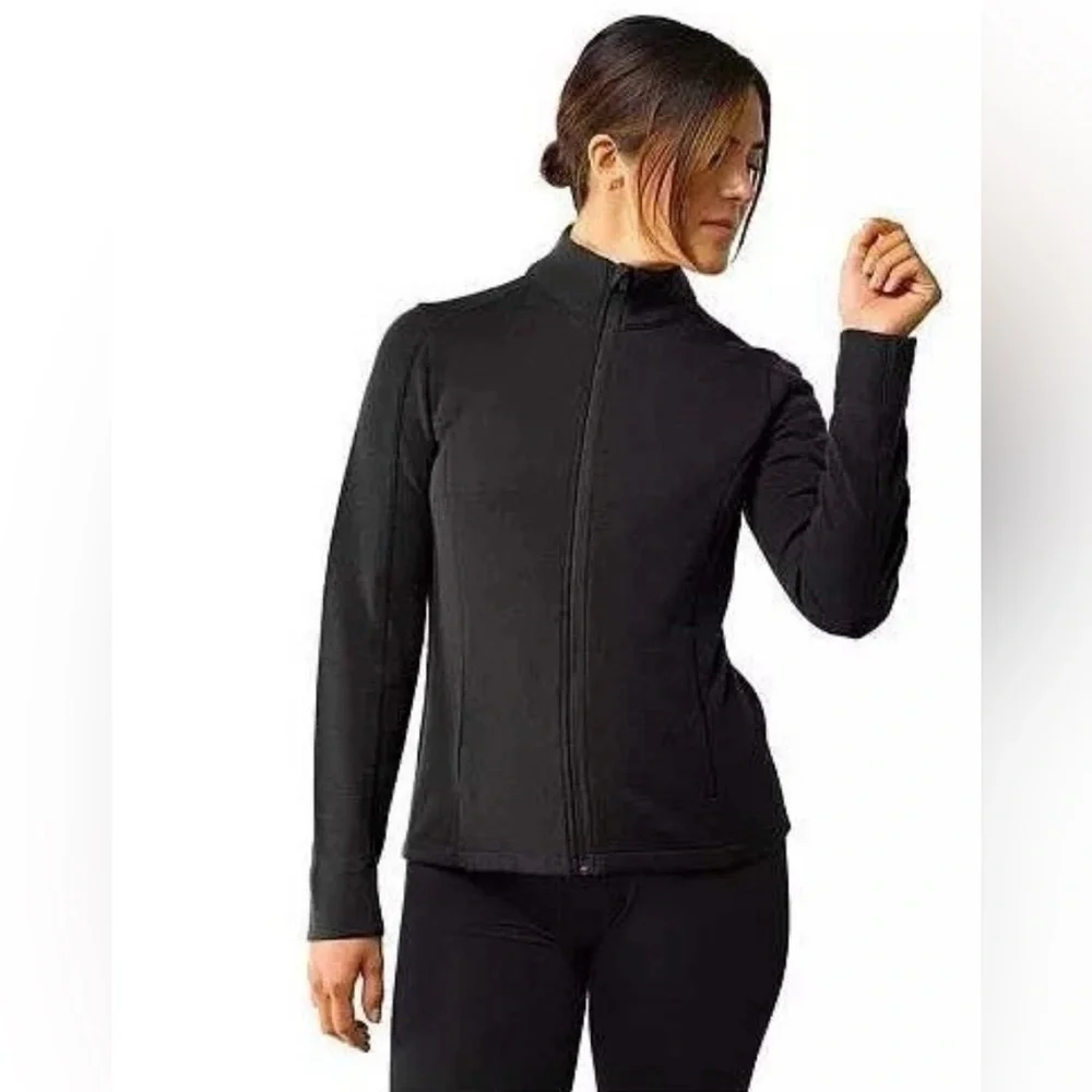Ibex 100% Merino Wool Jacket Sweater Charcoal Gray Full Zip Fitted USA Made Med - Picture 2 of 16